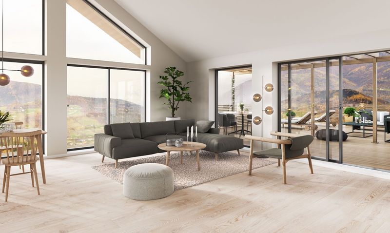ViewLux interior with floor-to-ceiling aluminum window